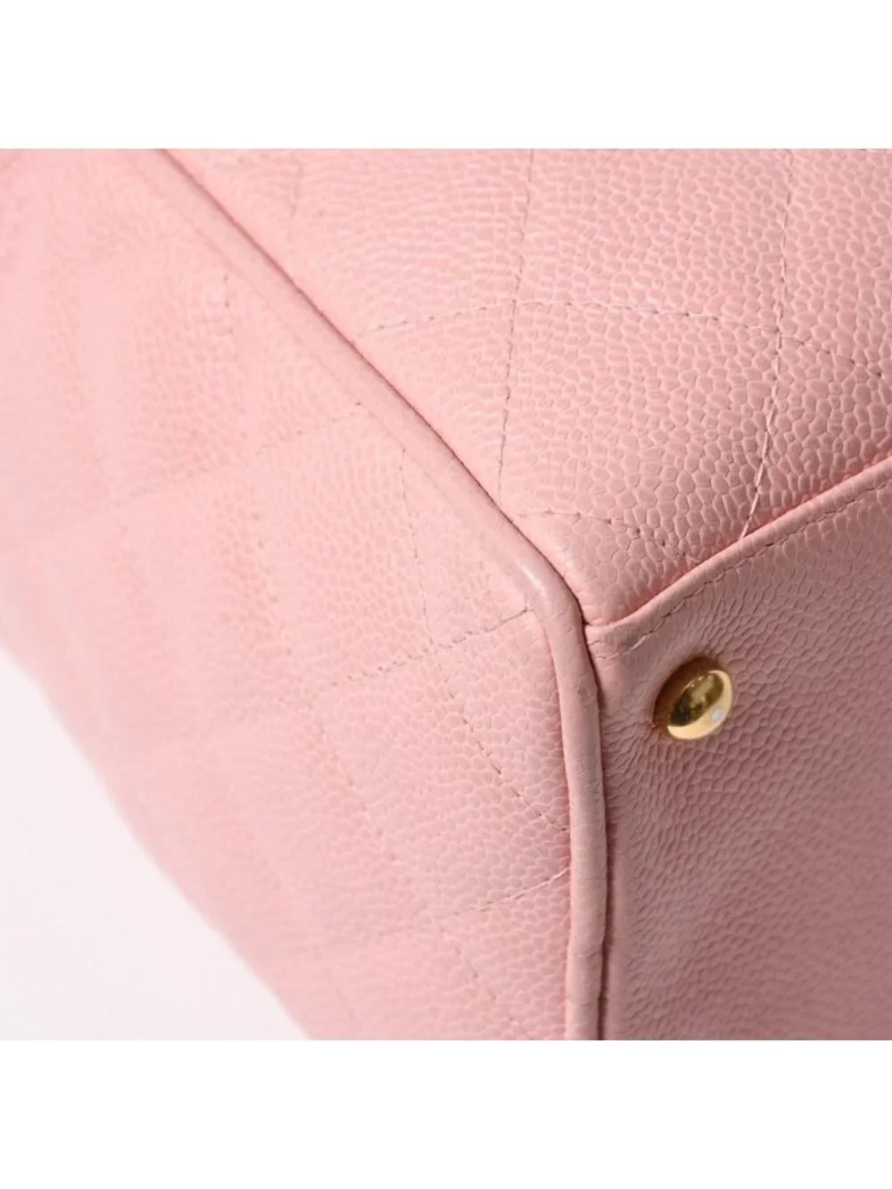 Chanel Jumbo CC Logo Quilted Bowling Bag Caviar Leather Pink Gold